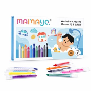 【mamayo】kidzcrayon臺灣製12色水蠟筆(適用多種光滑平面/磁磚/玻璃/壓克力/黑白板皆可使用)