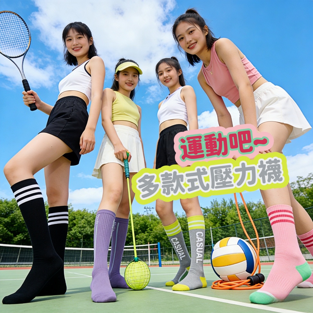 隔日達🍑運動小腿壓力襪 跑步運動襪長筒襪壓力襪 小腿襪 健身襪 機能跑步襪 糖果色長襪春夏薄款跳繩 高筒襪子 瑜珈襪