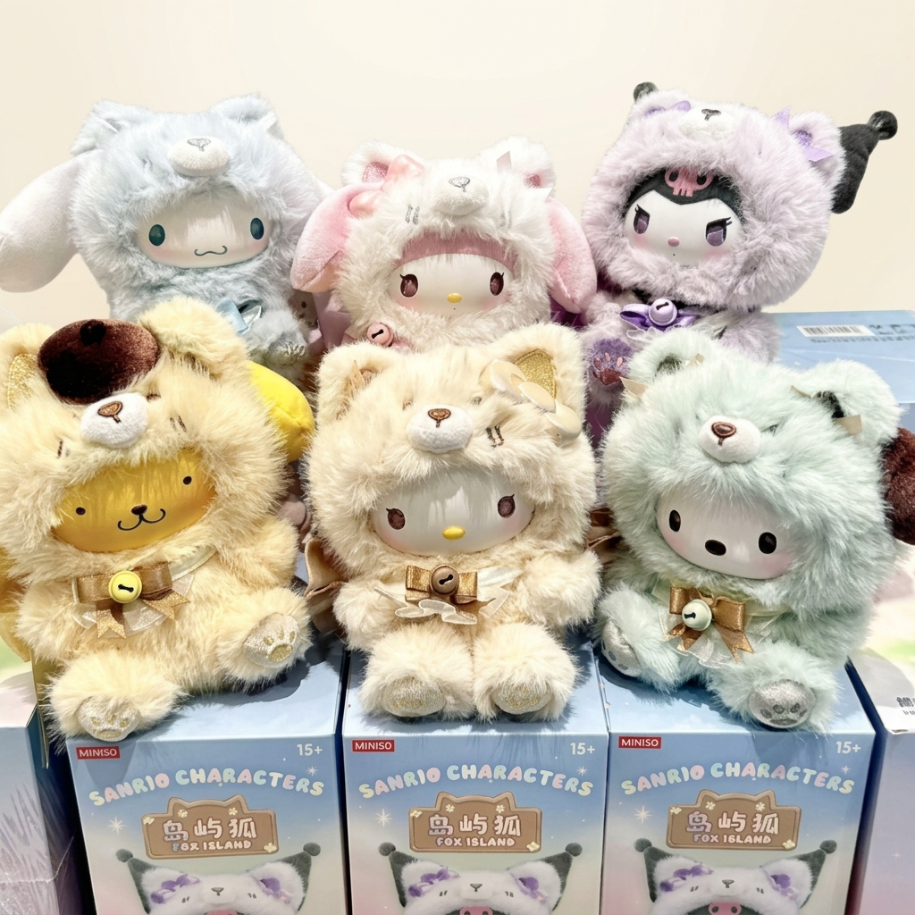✨拆盒確認可挑款✨ SanLIOU 島嶼狐 下午茶 庫洛米姐妹團 毛絨盲盒 吊飾 毛絨娃娃 可愛禮物 超萌擺件吊飾 新款
