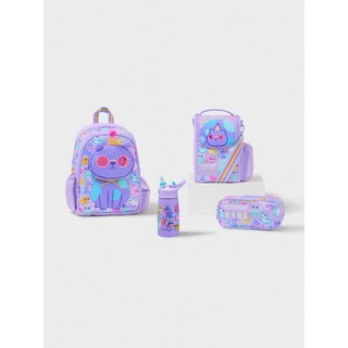 Smiggle正版 紫色生日帽 小貓 中號 名字卡 書包 超萌學童書包 幼稚園 小學 名字卡 書包 餐包