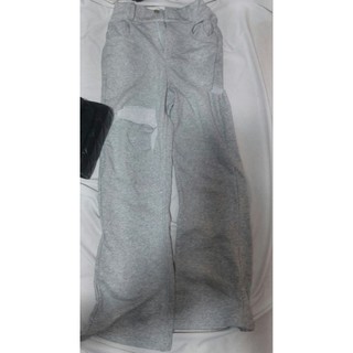 Splicing pocket straight leg pants,pants拼接直筒褲長褲灰色褲腰鋪平31cm有彈性