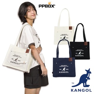 KANGOL 袋鼠 帆布皮標 托特包 66251708 時尚