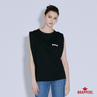BRAPPERS 女款 俐落寬肩無袖上衣-黑