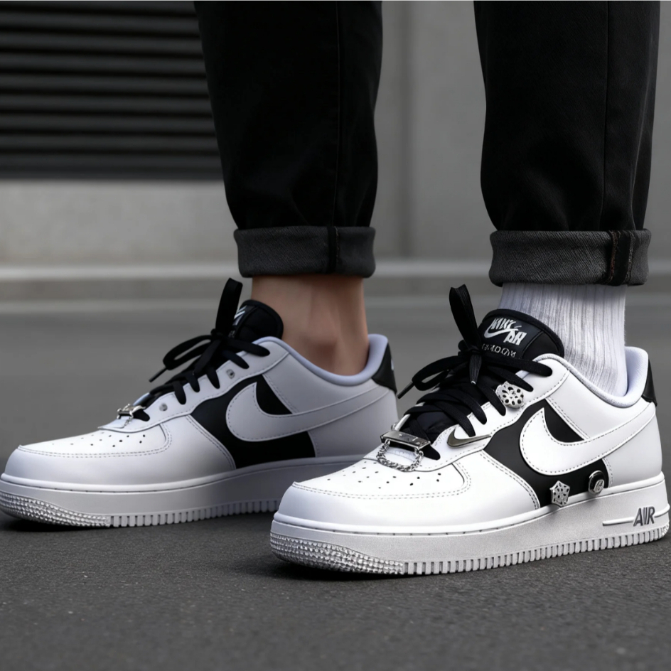 🇯🇵 Nike Air Force 1'07 PRM 掛飾 潮酷 板鞋 休閒鞋 時尚百搭 男女款 白黑 台灣正品