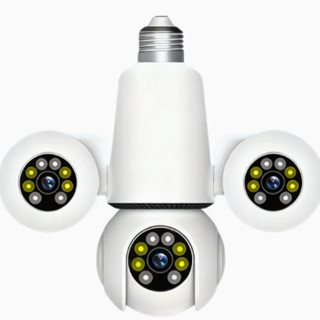 V380 APP 三鏡頭 三畫面 可連WIFI使用無線監視器 嬰兒監視鏡頭 燈泡型監視器 支援手機遠端觀看 語音對講