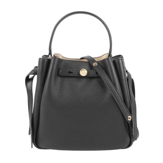 TORY BURCH Romy 金釦荔枝紋二用水桶包(黑色)