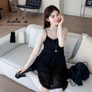 LULUS/法式甜美花朵蕾絲細肩洋裝２色【A02260002】260408 肩可調 傘裙洋裝