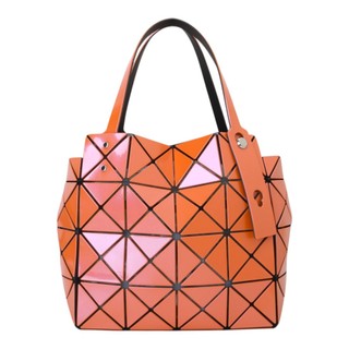ISSEY MIYAKE BAOBAO-幾何方格4x4手提寶石包(愛瑪仕橘)大款