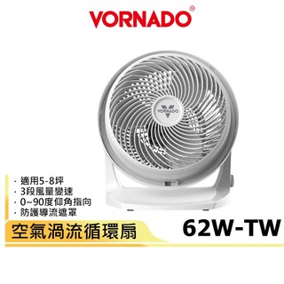 【VORNADO沃拿多】 5-7坪用 空氣渦流循環扇 62-TW 白色 官方原廠保固