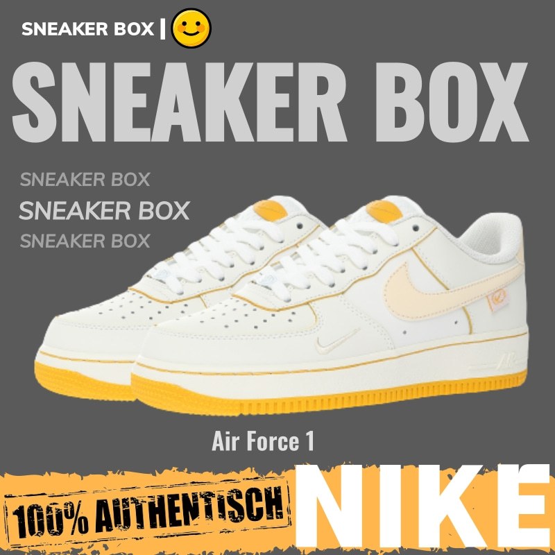 【U+】Nike 鞋 Air Force 1 '07 Low QS "米白黃小鉤" 空軍一號 休閒運動鞋 板鞋 男女鞋