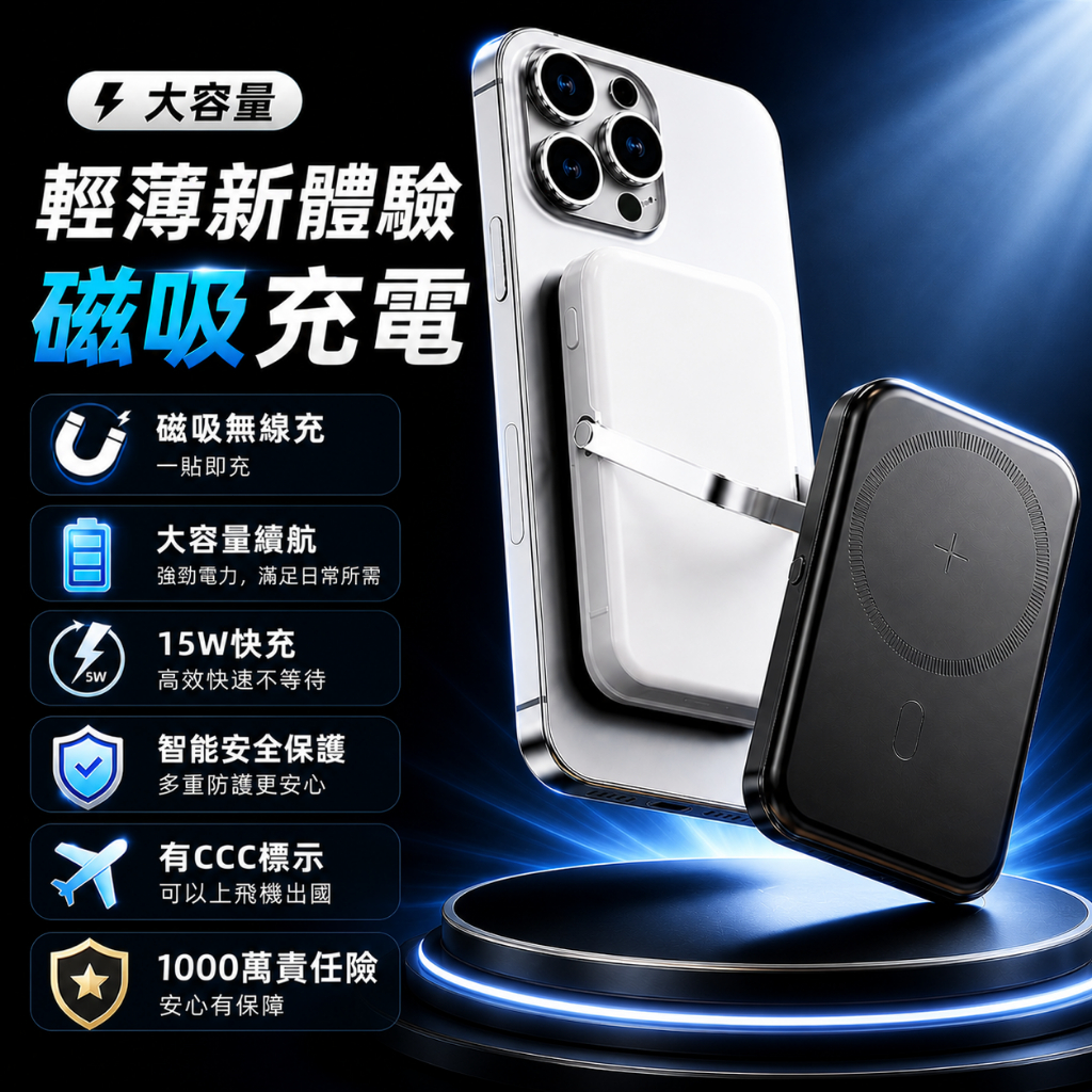 【有標示Wh瓦時&CCC標示】Anone 磁吸行動電源 可帶上飛機 可出國 10000mAh 行動電源