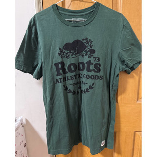Roots 經典森林綠海貍logo 短袖 保證正品 二手出清