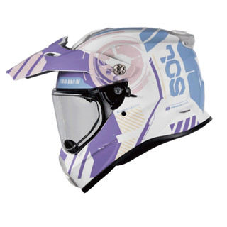 SOL SS2P SS-2P 安全帽 彩繪 曙光 白紫 越野帽 全罩 內藏墨鏡 PC材質 齒排扣
