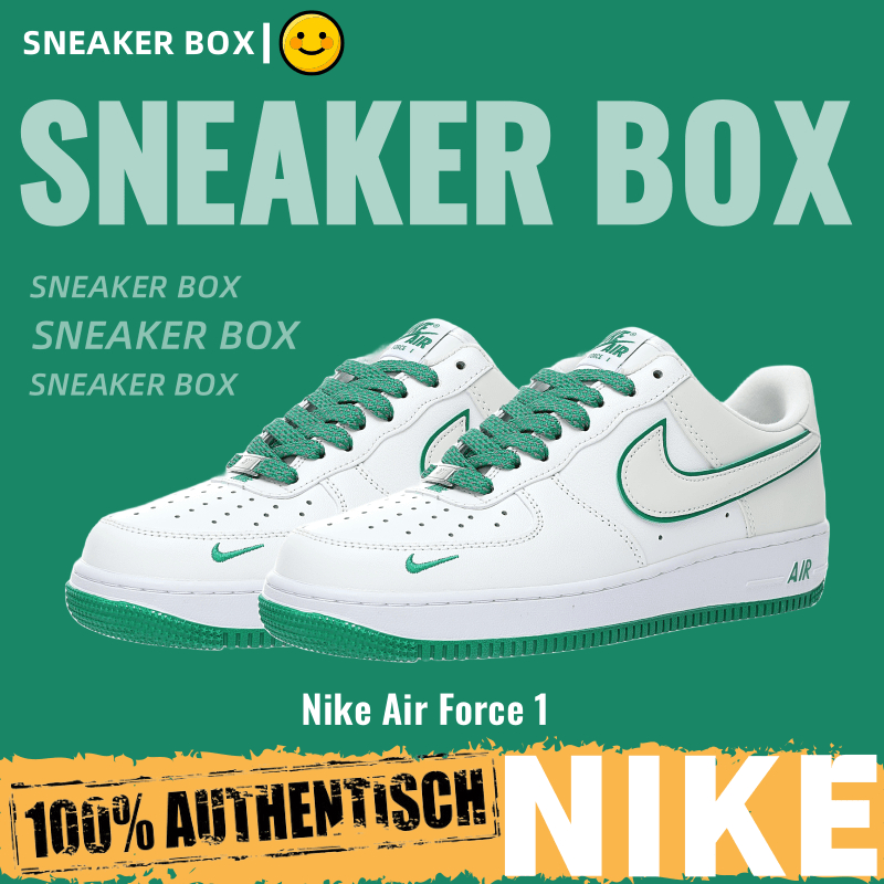 【U+】Nike 鞋 Air Force 1 07 Low "白綠小鉤反光" 空軍一號 休閒運動板鞋 男女鞋