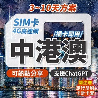 中港澳網絡卡 實體sim卡 中國網絡卡 香港網絡卡 澳門網絡卡 中港澳sim卡 網路卡 中港澳網絡卡 喫到飽 網絡卡
