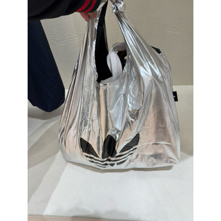韓國限定 ADIDAS ECO-FRIENDLY REUSABLE BAG 購物袋 肩背包 液態銀 科技銀色Y2K