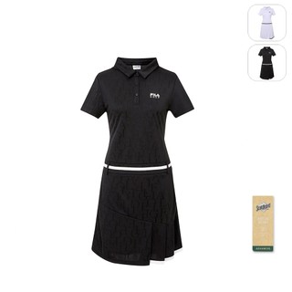 【FILA】女性 Golf 高爾夫 吸濕排汗 短袖洋裝-黑色 5DRZ-2021-BK