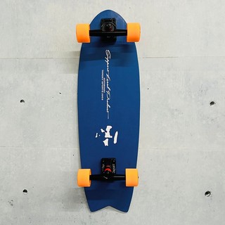 TARGET SKATE SURF SKATEBOARD沖浪滑板/ 簡約字樣logo人頭印花 /32吋（藍色）