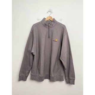 【WUSO】CARHARTT Half Zip American Script Sweatshirt SIZE XL