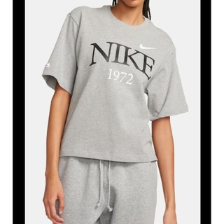 9成新 Nike NSW TEE CLASSICS BOXY 女 灰 字型 運動 休閒 1972 短袖