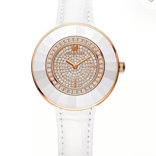 【SWAROVSKI施華洛世奇】閃耀滿鑽玫瑰金X白 5095383 36mm 現代鐘錶