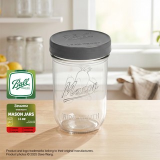 雜物誌｜美國進口 寬口 Mason梅森杯+ball杯蓋 梅森瓶 16oz 高蛋白搖搖杯 Mason Jars 475ml