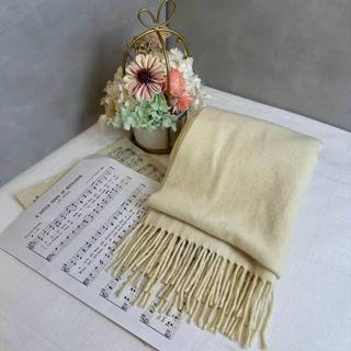 【赫蒂國際精品】Chloe 克羅伊 淺乳白色 奶油色 純色百搭圍巾 vintage
