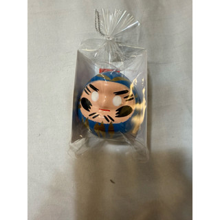 藍色的達摩不倒翁 (Daruma Doll) 幸運吊飾 桌上擺飾