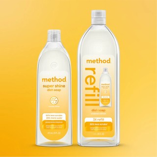 Method美則 極淨效速洗碗精-海岸香橙473ml補充1.4L 省水省力 環保 強效去油去汙 不傷手 溫和 酵素 濃縮
