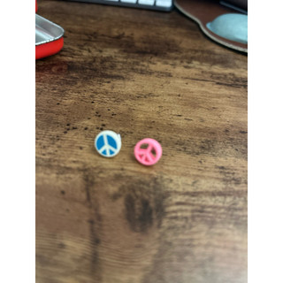 全新 國外購買 螢光 和平 耳環 嘻哈 帥氣 peace