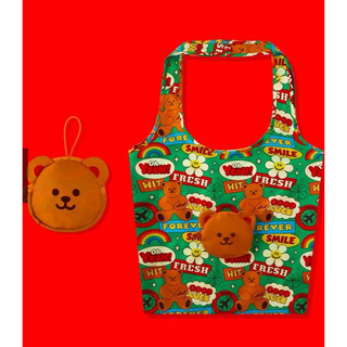 【168JAPAN】Wiggle Wiggle 韓國品牌 Bear Pocketable Bag 復古塗鴉環保折疊袋