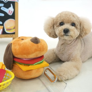 【PEANUTS】史努比漢堡小狗藏食發聲玩具 (寵物玩具)