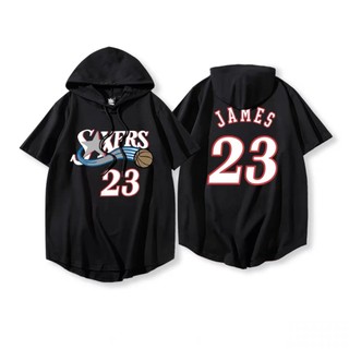 💖詹皇LeBron James詹姆士詹姆斯帽T短袖連帽T恤上衛衣💖NBA球衣76人七六人湖人隊運動衣服棉T籃球衣男A22