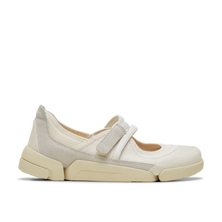 Clarks 三瓣鞋2.0- Trigenic2 Jen 女款輕盈寬楦瑪莉珍休閒鞋 (奶油色) CLF82568C