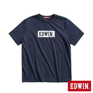 EDWIN 男款 網路獨家 工業風格LOGO經典短袖T恤(丈青色)