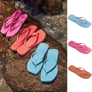 Havaianas哈瓦仕 拖鞋 方頭 細帶 夾腳拖 Slim Square Logo 共3色
