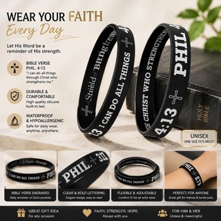 1 pc Bible verse silicone bracelet