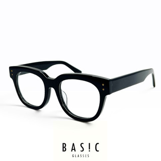 【本格眼鏡】BAS!C 22194純黑系列｜日式厚黑大方膠框｜ 大臉舒適｜Classico moscot 金子 木村拓哉
