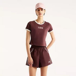 【NEW BALANCE】NB 女 復古Logo短袖 休閒 運動 櫻桃紅 WT62O4MBYLR
