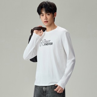 GIORDANO 男裝純棉字母印花長袖T恤【多色任選】13096793