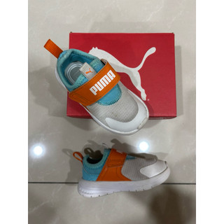 puma童鞋 evolve slip on inf 橘白灰