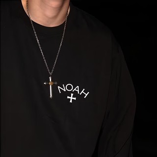 NOAH 重磅全棉上衣美式復古休閒圓領薄款衛衣男女寬鬆潮牌長袖T恤