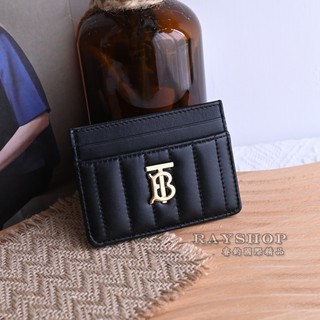 睿鈞國際精品 BURBERRY 8062374 LOLA 絎縫小羊皮隨身證件卡夾.黑/金 現貨