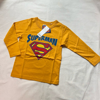 全新｜lativ kids 兒童款Superman超人聯名長袖印花T-shirt T恤-暖黃110