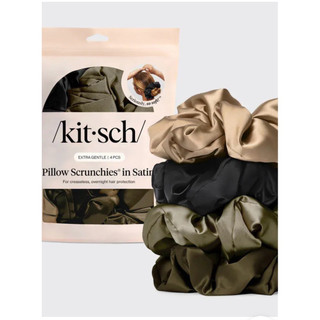 美國 Kitsch 緞面蓬鬆綁髮圈-深綠