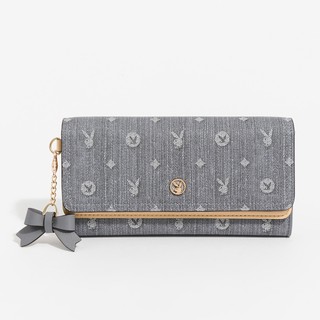 PLAYBOY - 翻蓋長夾 Misty Blue Whisper系列 - 藍色/561-0211-50-3 $2980