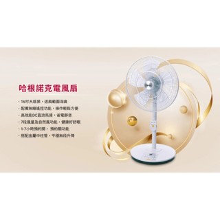 哈根諾克 - 16吋電風扇遙控立扇 - HGN-168DC