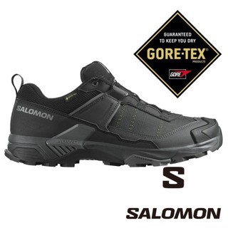 【SALOMON 法國】男X ULTRA 5 GT低筒登山鞋(寬楦)『黑/瀝灰/巖灰』477274