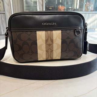 *SHIHNA名牌精品* COACH GRAHAM LOGO印花雙層斜背相機包