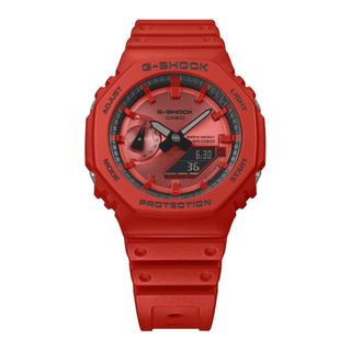 CASIO 卡西歐 G-SHOCK 經典八角雙顯手錶 電子錶 -紅色 GA-2100RRB-4A